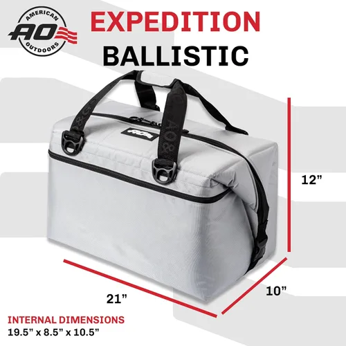 Miniatura 3 de AO Coolers Expedition - Enfriador suave balístico, aislado, a prueba de fugas y resistente a la abrasión, 12 latas, negro/carbón