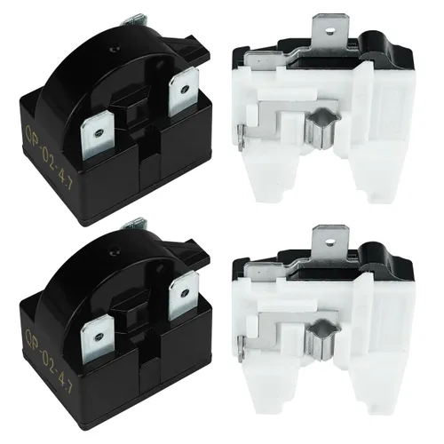 Miniatura 9 de Refrigerator Compressor Relay and Overload Kit 2 Sets Refrigerator Starters QP2-4R7 4.7 Ohm 1 Pin Refrigerator PTC Starter Relays and Freezer 1/2 Hp
