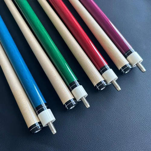 Miniatura 4 de Juego de 4 tacos de piscina (18 oz-21 oz), punta de 0.512 in, 58 pulgadas, billar de madera dura, palo de billar profesional