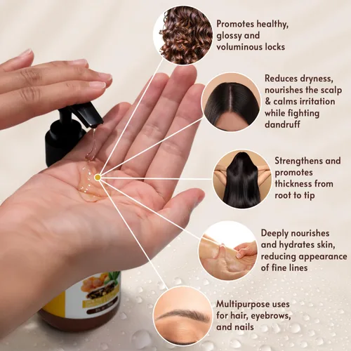 Miniatura 5 de VITAL AFFAIR Aceite orgánico de mezcla de ricino e incienso - 100% puro y natural, prensado en frío, sin refinar en botella de vidrio. Aceite