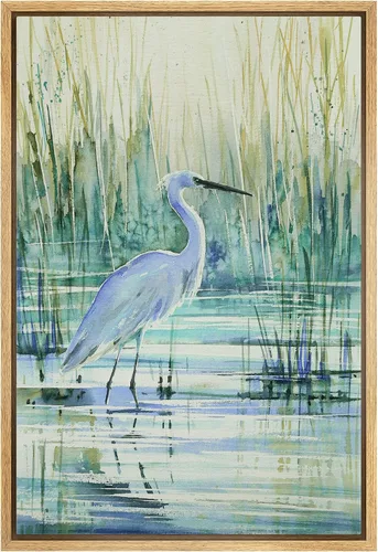 Miniatura 43 de wall26 Lienzo enmarcado para pared, acuarela, azul pastel, garza, galápagos, aves, animales, ilustraciones de naturaleza salvaje, arte moderno