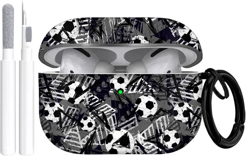 Gedicht Funda para Airpods Pro, lindo diseño de fútbol de TPU suave fundas para Airpods Pro 1ª generación, a prueba de golpes para Airpods Pro 2019,