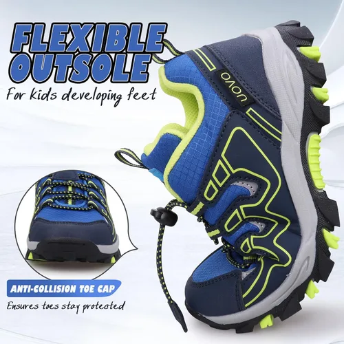 Miniatura 3 de UOVO Tenis para niños y niñas, para senderismo, correr, caminar al aire libre, tenis impermeables antideslizantes