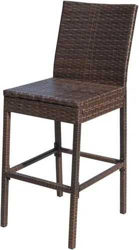Miniatura 6 de Sundale Outdoor Juego de 4 taburetes de bar de 30 pulgadas de altura de asiento, taburetes de mimbre para patio con respaldo, silla de ratán marrón