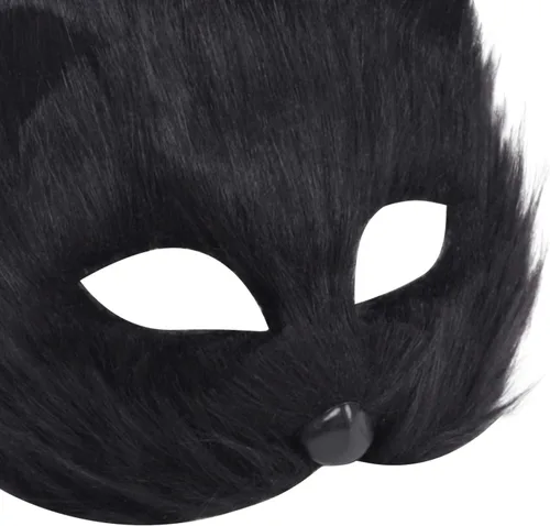 GREUS Máscara de zorro de piel sintética, disfraz de animal de dibujos animados, disfraz de Halloween, novedad, rol, disfraz, accesorio de fiesta