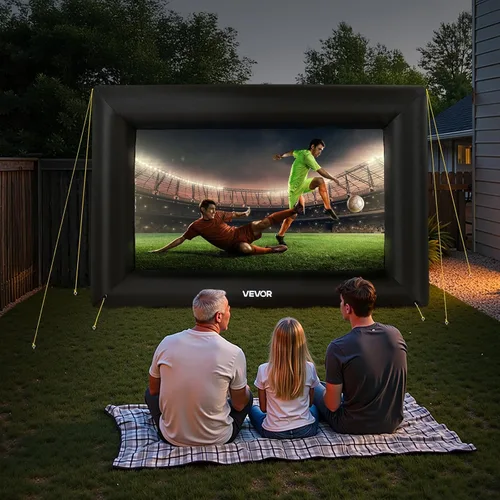 Miniatura 8 de VEVOR Pantalla de proyector inflable de 14 pies, pantalla de cine inflable para exteriores con soplador de aire de 120 W, pantalla de proyección