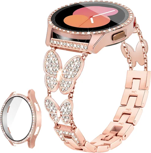 Miniatura 9 de Correa de mariposa para Samsung Galaxy Watch 4 Band y Galaxy Watch 5 Band-1.575 pulgadas con protector de pantalla, 0.787 pulgadas (0.787 in) correa