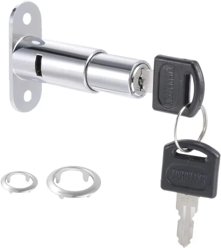Miniatura 2 de uxcell Cajón, escritorio, armario, armario, cerradura de émbolo, cilindro de 3/4 pulgadas de diámetro de 1-1/2 pulgadas, longitud del cilindro