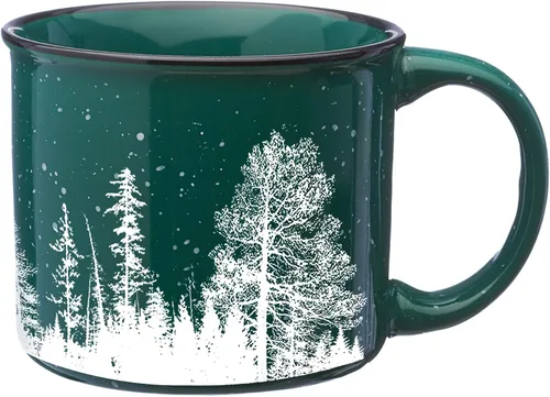 Miniatura 9 de Black Lantern Tazas de café – Tazas de cerámica con temática natural premium para bebidas calientes – Taza rústica de alce impreso a mano