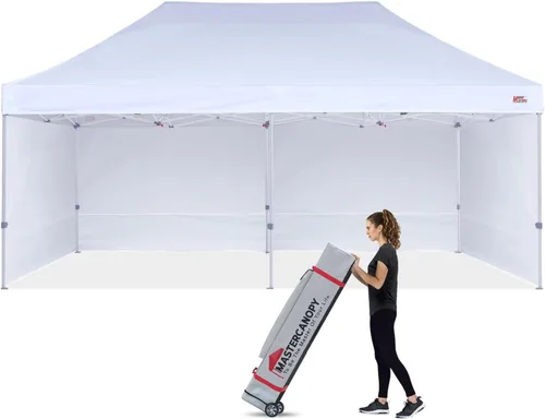 Miniatura 6 de MASTERCANOPY Carpa Plegable Resistente con Paredes Laterales (10x15, Blanco)