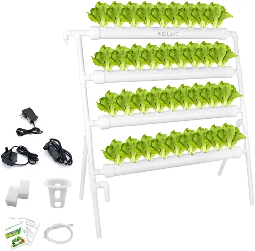 Sistema de cultivo hidropónico NFT de 36 agujeros con ciclo especial de sincronización de fertilizantes, kit de plantas de jardín de tubería de PVC