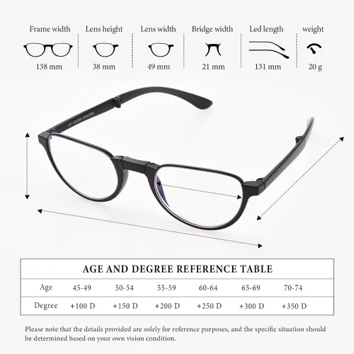 Miniatura 4 de Gafas de Lectura Plegables para Mujeres y Hombres Portátiles con Filtro de Luz Azul Anteojos de Lectura Compactos con Estuche con Cremallera