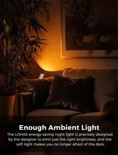 Miniatura 4 de L LOHAS LED Luces nocturnas enchufables a la pared, [paquete de 2] focos de pared para interiores con sensor de luz, luces nocturnas ámbar