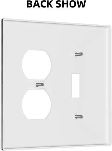 Miniatura 865 de Placa Decorativa de Pared de Granja Rústica con Cuerno de Madera para Puerta de Granero 1 Banda Duplex Cubiertas de Toma Eléctrica Soltera