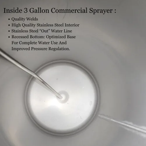 Miniatura 5 de RockRose Pulverizador de 3 Galones de Acero Inoxidable Tanque Presurizado Cilíndrico - Pulverizador Industrial Solución de Alta Eficiencia Operación