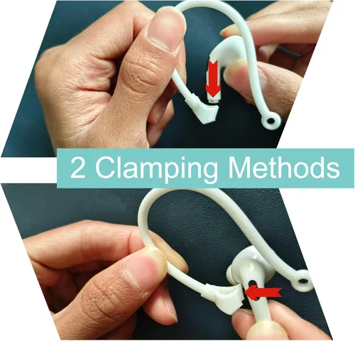 Miniatura 2 de Ganchos ajustables para las orejas compatibles con AirPods 4, 3, 1, 2 y Pro y auriculares intrauditivos con vástagos, 2 pares seguros y cómodos