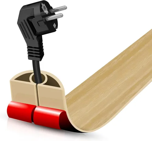 Miniatura 66 de Cubierta autoadhesiva para cables de suelo, gestión de cables de 3.3 pies, protector de tira de extensión para cables, evita tropiezos de cables