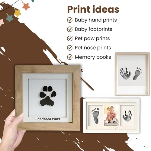 Miniatura 6 de Kit de huellas y manos Clean Touch, kit grande de huellas de bebé con tarjetas de arte, kit de huellas de manos sin ensuciar, kit de impresión