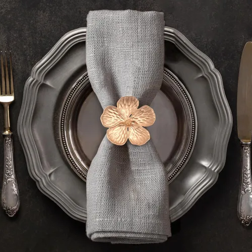 Miniatura 11 de Decozen Juego de 4 servilleteros blancos con diseño de perlas, festivo, decoración de mesa para vacaciones, bodas, cumpleaños, cocina, decoración