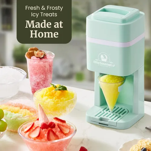 Miniatura 6 de Elite Gourmet Máquina de hielo y cono de nieve afeitado, ESI2215M, granizados refrescantes, Margaritas, Bebidas Boba, Cono de nieve y soporte y Menta