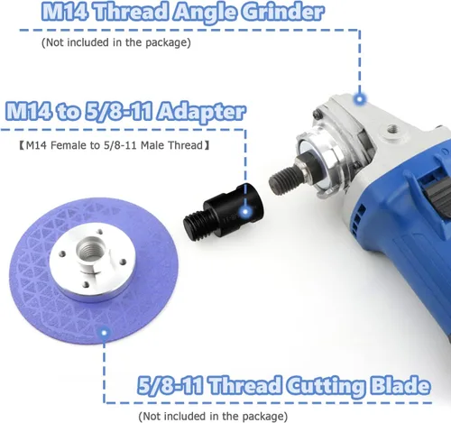 Miniatura 4 de Mesee 2 adaptadores de fijación para amoladora angular M14 hembra a 5/8 "-11 macho adaptador de rosca herramienta de conversión M14 adaptador