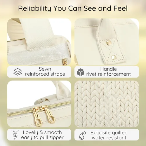 Miniatura 4 de AIJIEKE Bolsa de pañales, mochila grande para pañales de bebé de gran apertura, bolsa de viaje multifuncional para bebé, bolsa de pañales con Beige