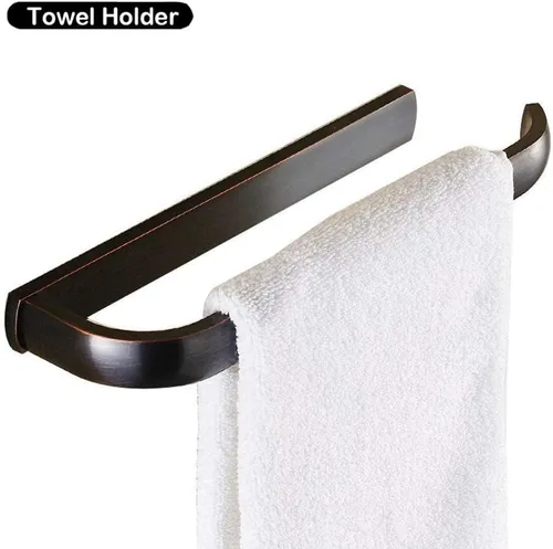 Miniatura 4 de WINCASE Accesorios de baño de bronce, juego de barra de toalla aceitada de 24 pulgadas, hardware de 4 piezas ORB toallero portarrollos de papel