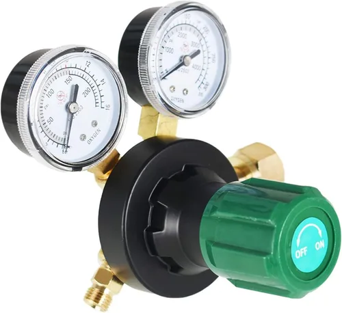 Miniatura 3 de findmall CGA 540 Regulador de oxígeno para la gama de entrega del indicador de gas de soldadura 145PSI