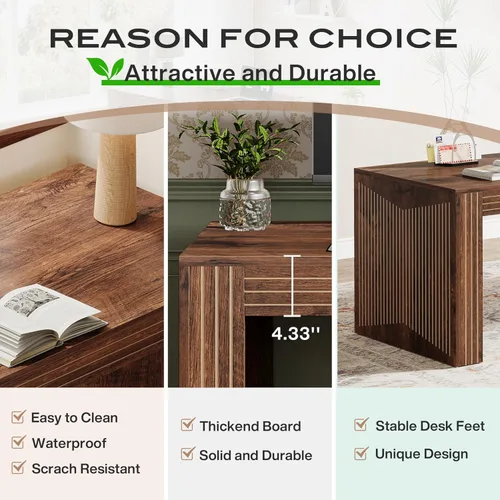 Miniatura 7 de Tribesigns 79-Inch Extra Long Desk, Two Person Double Desk for Home Office, Wooden Long Computer Desk Writing Table for Office, Coffee Brown