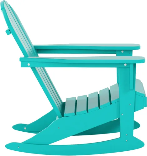 Miniatura 155 de WestinTrends Silla mecedora Malibu de poliéster para exterior/patio Adirondack, Negra