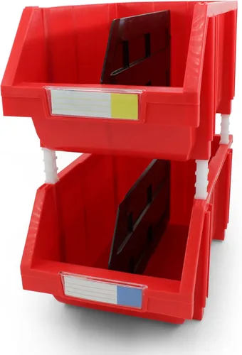 Miniatura 13 de Paquete de 2 contenedores apilables extragrandes de almacenamiento – 16.5 x 14.5 x 6.9 pulgadas, organizador resistente, diseño colgante y de GRIS 2