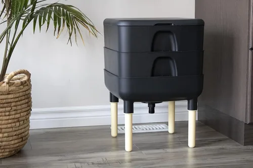 Miniatura 4 de FCMP Outdoor - The Essential Living Composter, contenedor de vermicompostador de gusanos de 2 bandejas (HF-LC4000v2-PUR) Ciruela