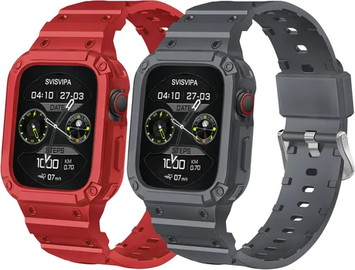 Miniatura 8 de Correa con funda compatible con Apple Watch de 1.614 pulgadas, 1.575 pulgadas, 1.496 pulgadas, iWatch Series 8 7 SE 6 5 4 3 2 1, correa deportiva