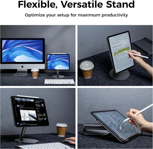 Miniatura 6 de BENKS Soporte magnético para iPad Air de 11 pulgadas M3/M2 y Air 4ª/5ª, iPad Pro de 11 pulgadas de 1ª/2ª/3ª/4ª generación, base giratoria de 360°