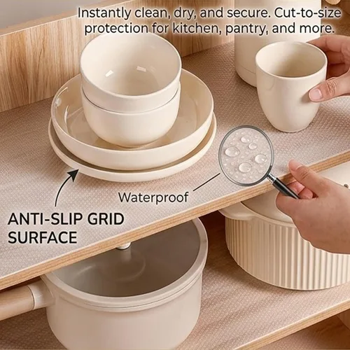Miniatura 2 de Revestimientos para armarios de cocina de 10 pulgadas de ancho x 20 pies, no adhesivos, antideslizantes, impermeables, de agarre fuerte