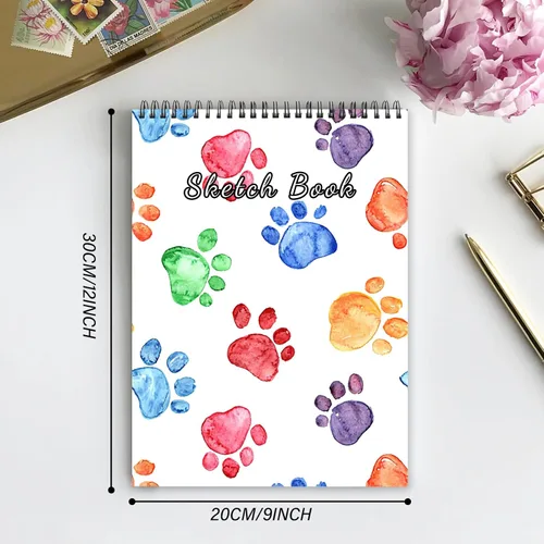 Miniatura 2 de Cabreche Lindo cuaderno de bocetos encuadernado en espiral, 9 x 12 pulgadas, papel grueso de 3.53 oz/m², 50 hojas de 100 páginas, libro de bocetos
