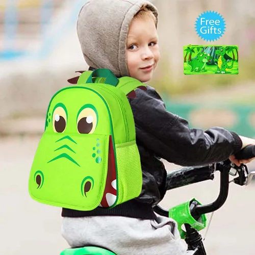 Miniatura 2 de gxtvo Mochila de dinosaurio para niños, mochila preescolar para niños pequeños, mochila escolar de animales de dibujos animados de 12 pulgadas