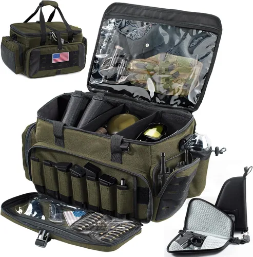 Miniatura 10 de Bolsa grande táctica para pistola de campo de tiro con 2 estuches para pistolas de diferentes tamaños
