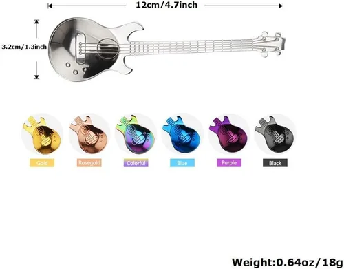 Miniatura 2 de COMIART - Cucharas de té de acero inoxidable 18/10 de 4.7 pulgadas, para mezclar guitarra, café, té, saludable, elegante, multifuncional, para café