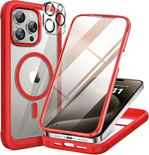 Miniatura 91 de Miracase Funda para iPhone 13 de 6.1 pulgadas, [sin burbujas] funda de teléfono de cuerpo completo con pantalla de vidrio completa integrada, sin