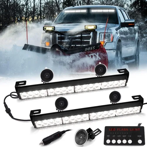 Miniatura 16 de Ediors barra de luces led de 16 pulgadas y 7 funciones, luz de emergencia, de advertencia para tráfico, luz de led estroboscópica con soportes