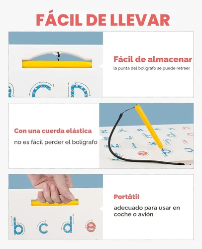 Miniatura 5 de GAMENOTE Tablero magnético de letras de doble cara – 2 en 1 con imanes del alfabeto, tablero de trazado para niños pequeños, letras ABC, mayúsculas