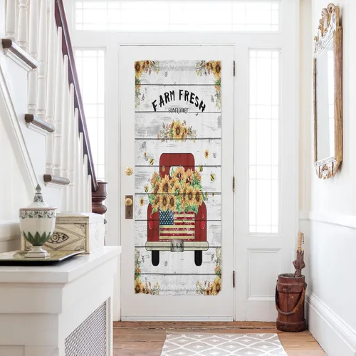 Miniatura 41 de Cortinas de puerta francesa de Navidad para ventana de puerta, panel de cortina con bolsillo para barra con alzapaños para luz lateral delantera