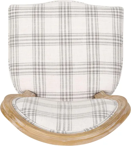 Miniatura 9 de Christopher Knight Home Camille - Sillas de comedor tradicionales de terciopelo, 2 piezas, color gris y blanco brillante Cuadros grises + naturales