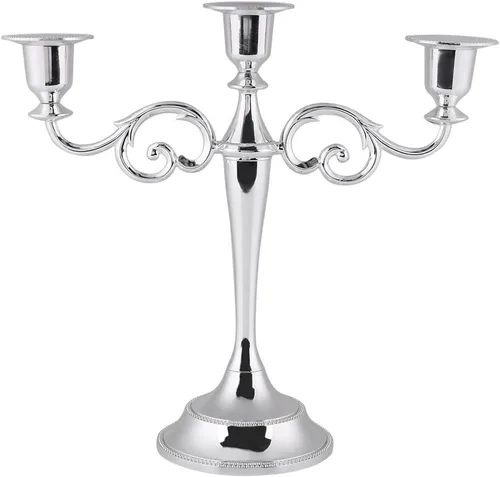 Portavelas de metal de 3 brazos, soporte para velas para eventos formales, bodas, iglesia, decoración de vacaciones, Halloween, decoración elegante