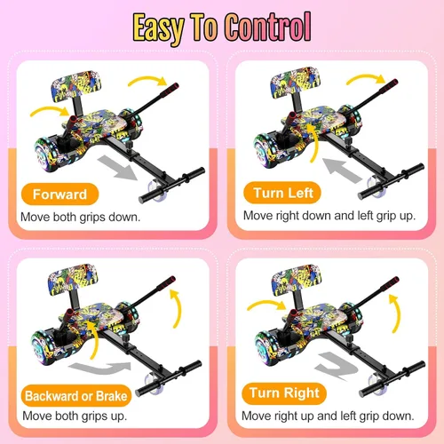 Miniatura 2 de Scooter Seat Attachment, Scooter with Go Kart for Kids Boys Girls Adults, LED Lights, Bluetooth(Include Go-Kart)