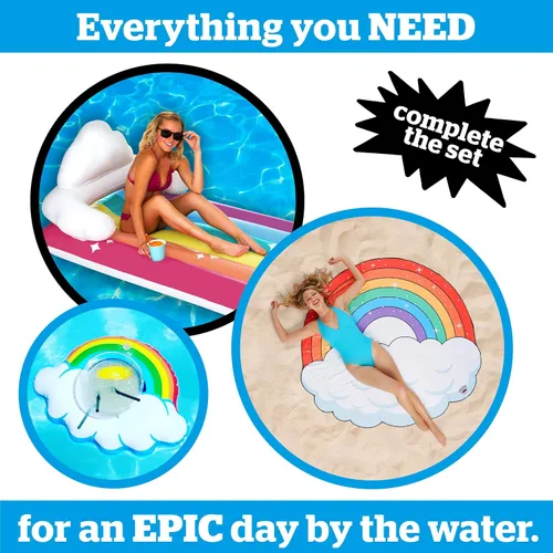 Miniatura 3 de BigMouth Inc. Flotador de piscina, balsa de salón grande, flotador de vinilo duradero, juguete de agua para fiesta de verano en la piscina