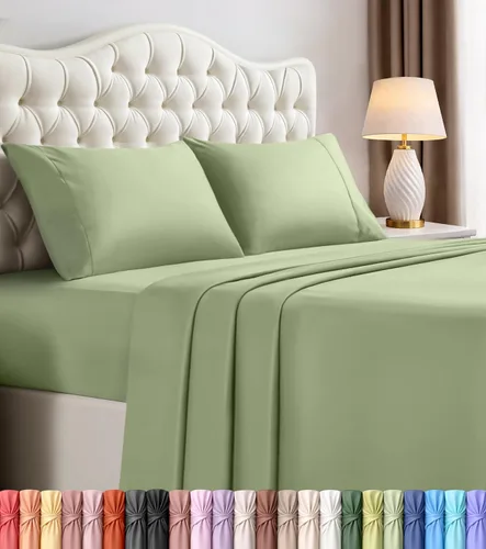 Miniatura 28 de Juego de sábanas King de Utopia Bedding – 4 piezas de sábanas para cama tamaño King, microfibra suave y transpirable, incluye 1 sábana bajera, 1