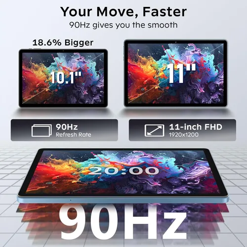 Miniatura 5 de Tablet Android 16 de 11 pulgadas con teclado, 24 GB de RAM + 256 GB de ROM (expansión de 2 TB), T7250 Octa-Core, pantalla IPS FHD de 1920 x 1200
