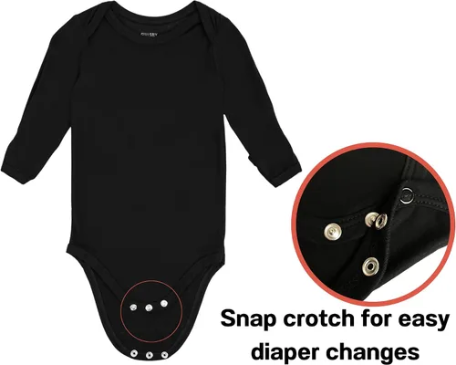 Miniatura 4 de Body de bebé con puños de manopla, body de bambú, pijama de manga larga para niño y niña